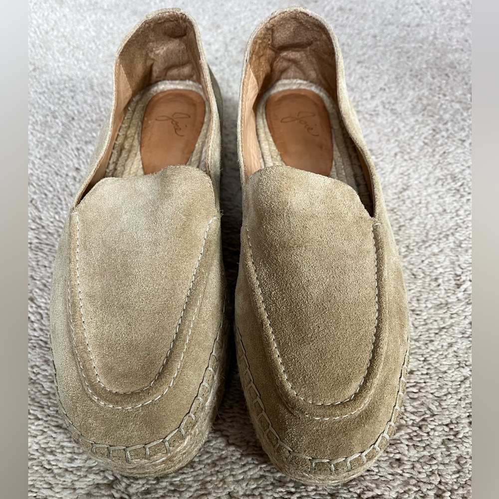 Joie Diana Women's Suede Tan Espadrille Loafers Size 36 1/2 (US Size 6 approx)